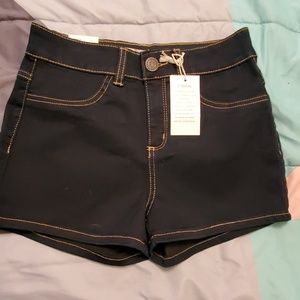Dark blue denim shorts